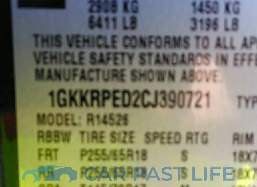 1GKKRPED2CJ390721# 9