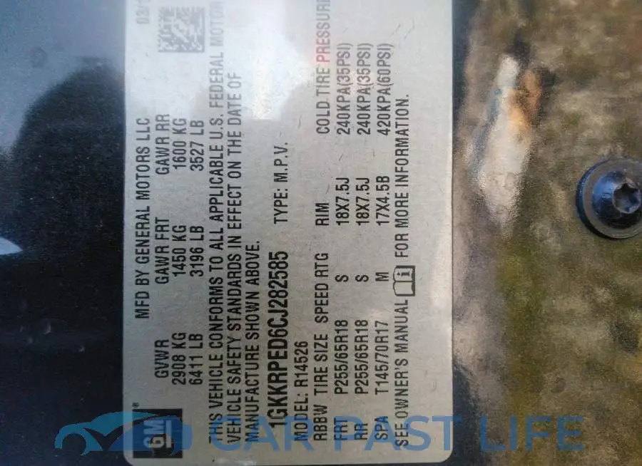 1GKKRPED6CJ282585# 9