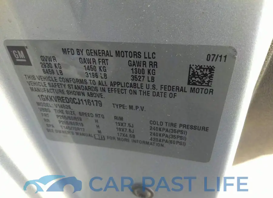 1GKKVRED0CJ116179# 9