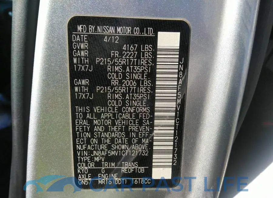 JN8AF5MV1CT121732# 9