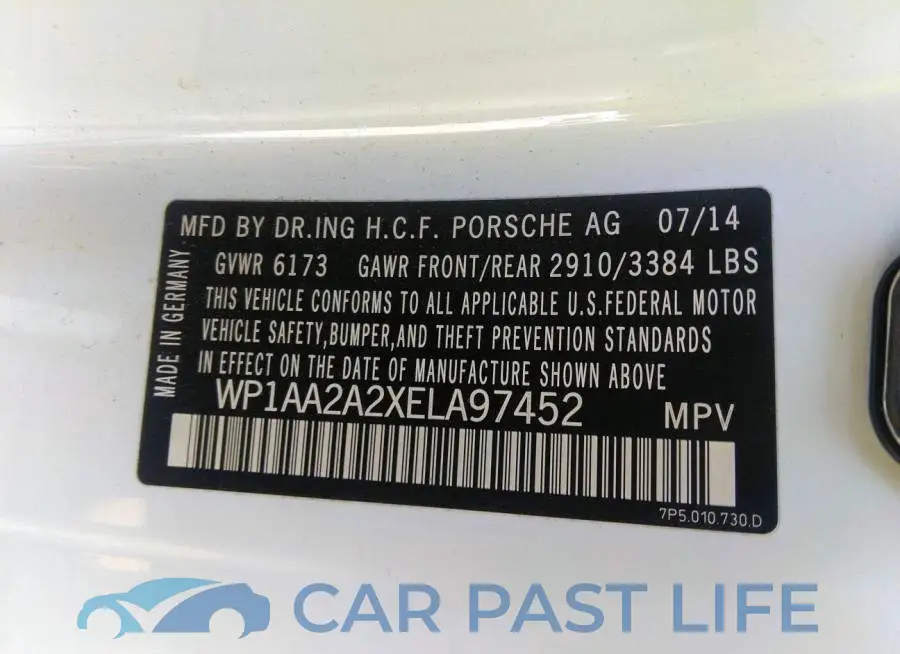 WP1AA2A2XELA97452# 9