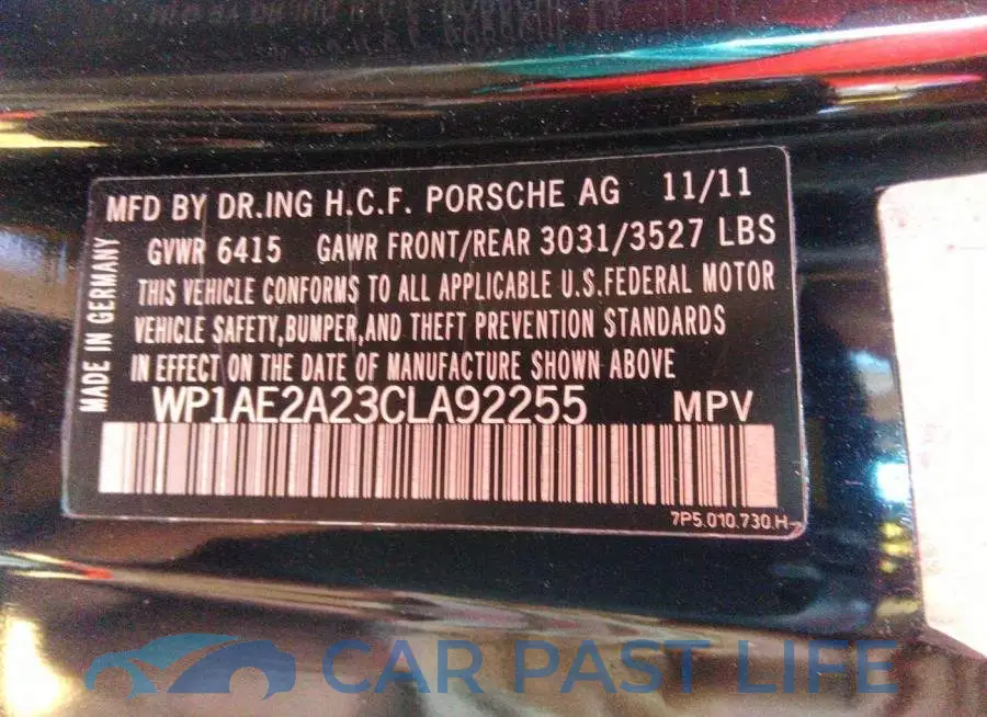 WP1AE2A23CLA92255# 9