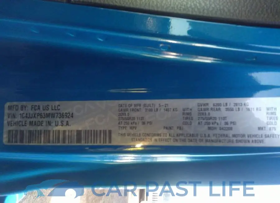 1C4JJXP63MW736924# 9