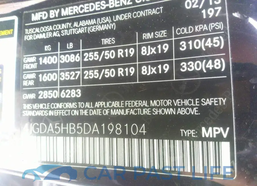 4JGDA5HB5DA198104# 9