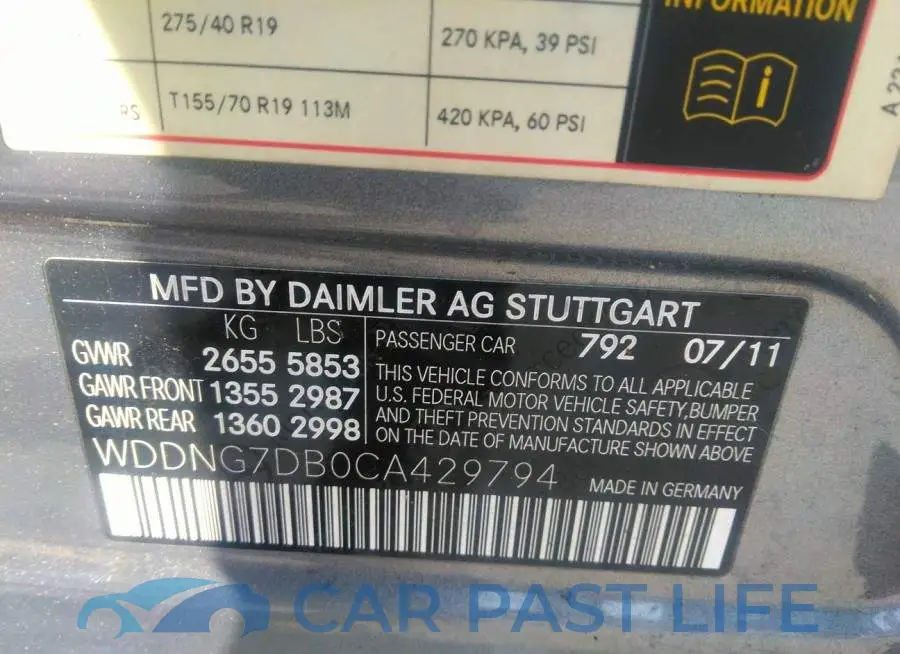 WDDNG7DB0CA429794# 9