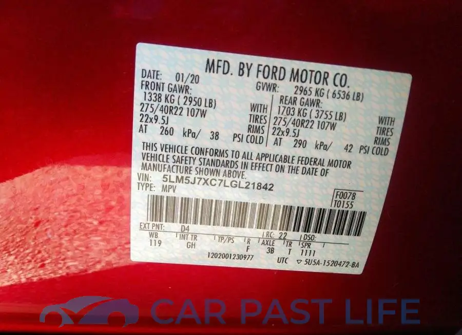 5LM5J7XC7LGL21842# 9