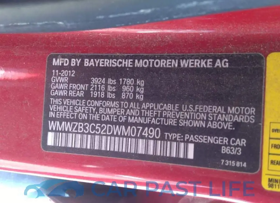 WMWZB3C52DWM07490# 9