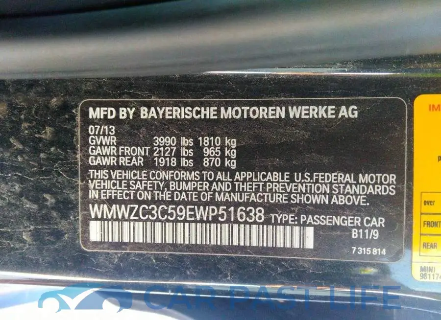 WMWZC3C59EWP51638# 9