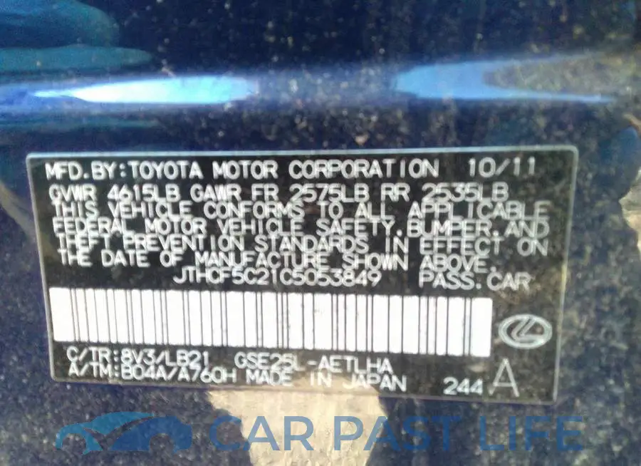 JTHCF5C21C5053849# 9