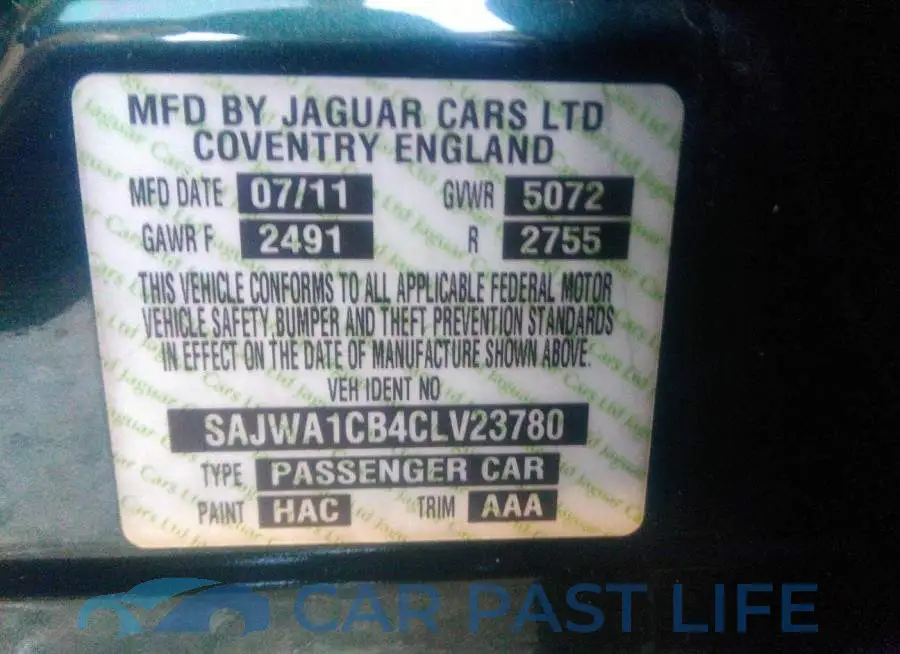 SAJWA1CB4CLV23780# 9