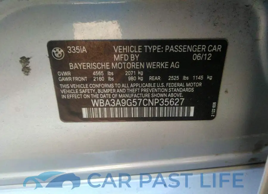 WBA3A9G57CNP35627# 9