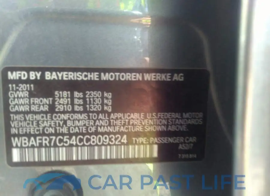 WBAFR7C54CC809324# 9
