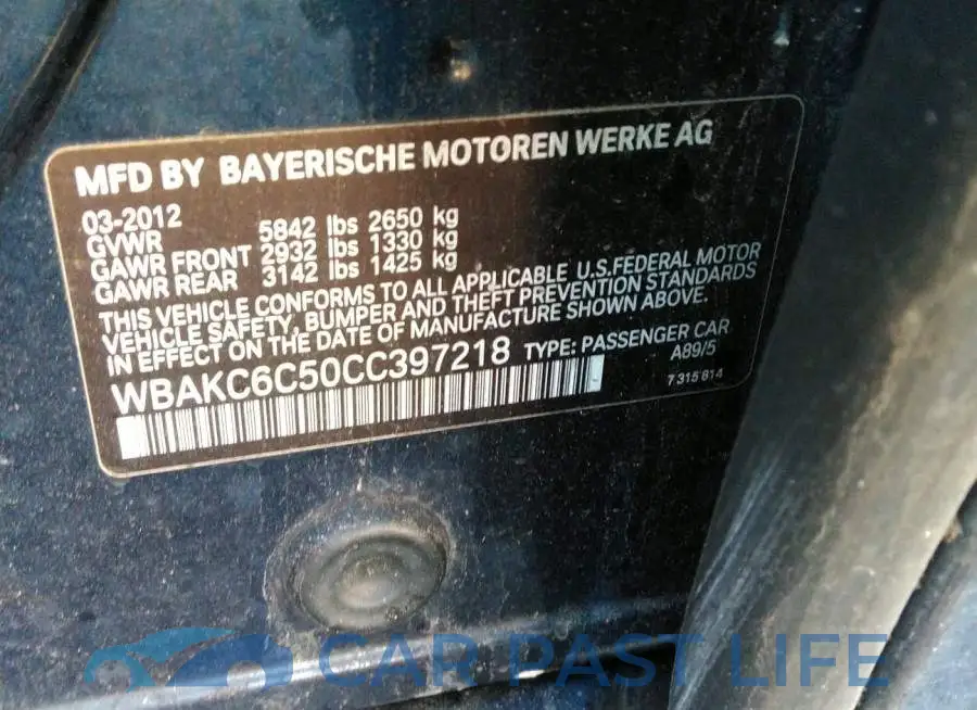 WBAKC6C50CC397218# 9