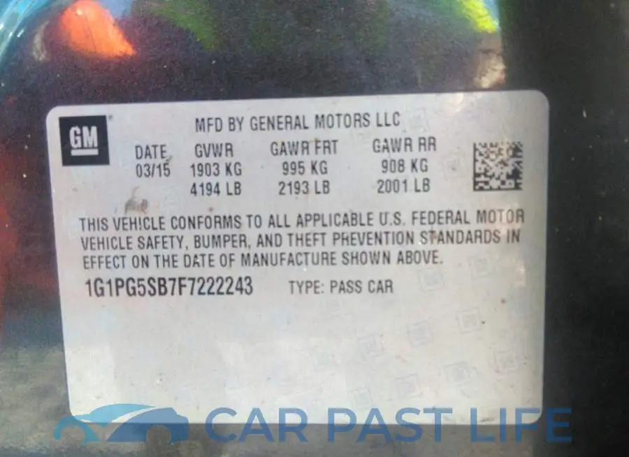 1G1PG5SB7F7222243# 9