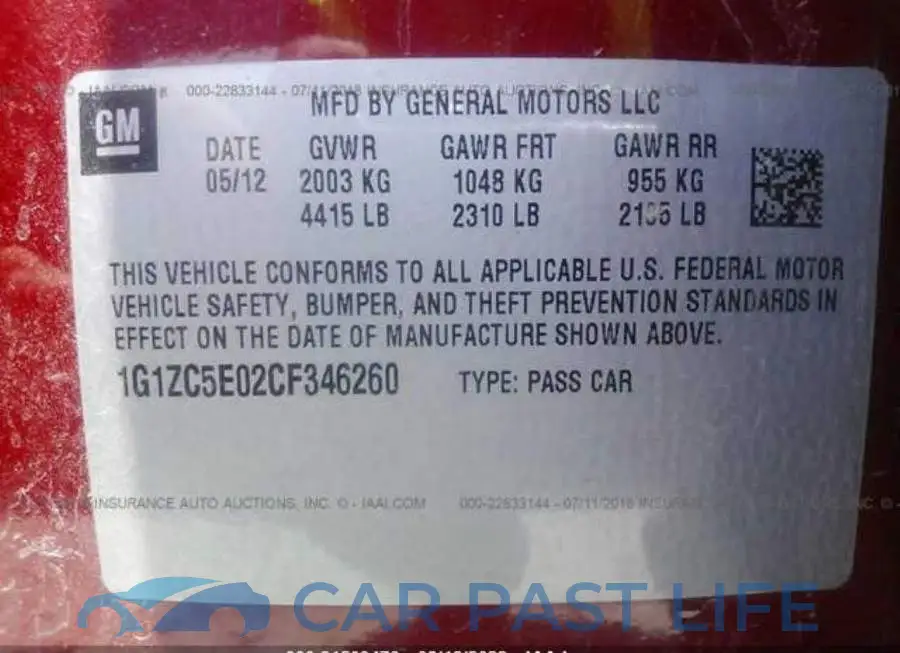 1G1ZC5E02CF346260# 9