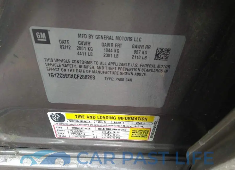 1G1ZC5E0XCF288298# 9