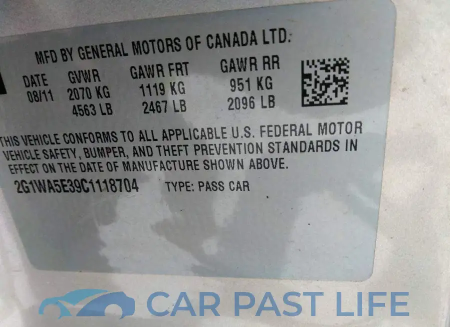 2G1WA5E39C1118704# 9
