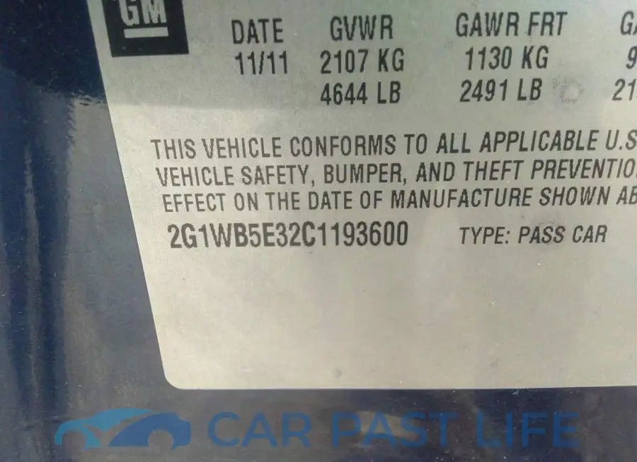 2G1WB5E32C1193600# 9