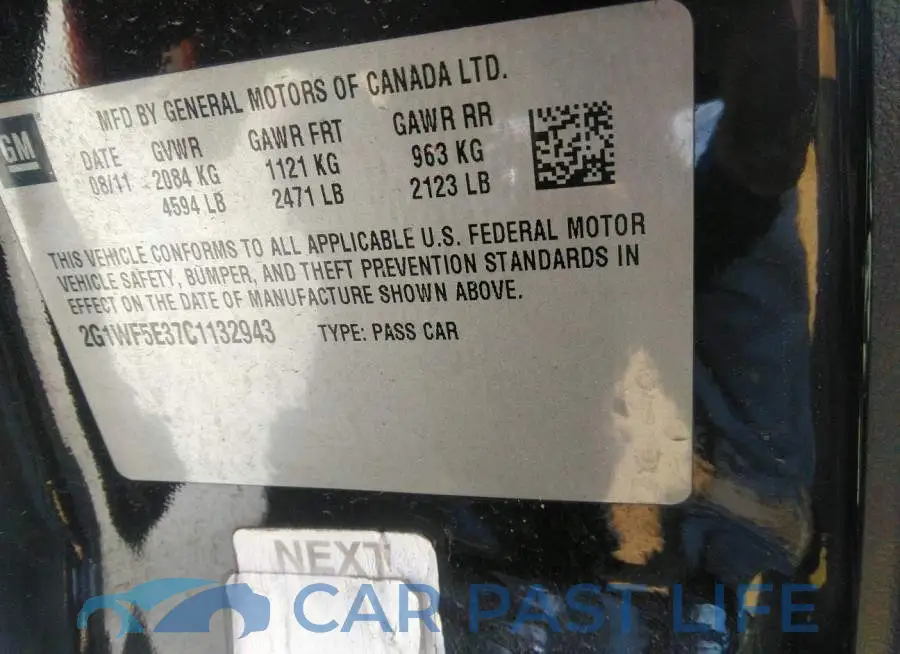 2G1WF5E37C1132943# 9