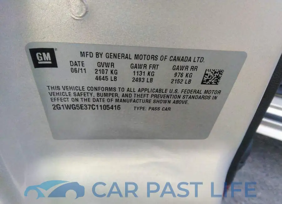 2G1WG5E37C1105416# 9