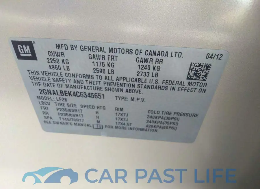 2GNALBEK4C6345651# 9
