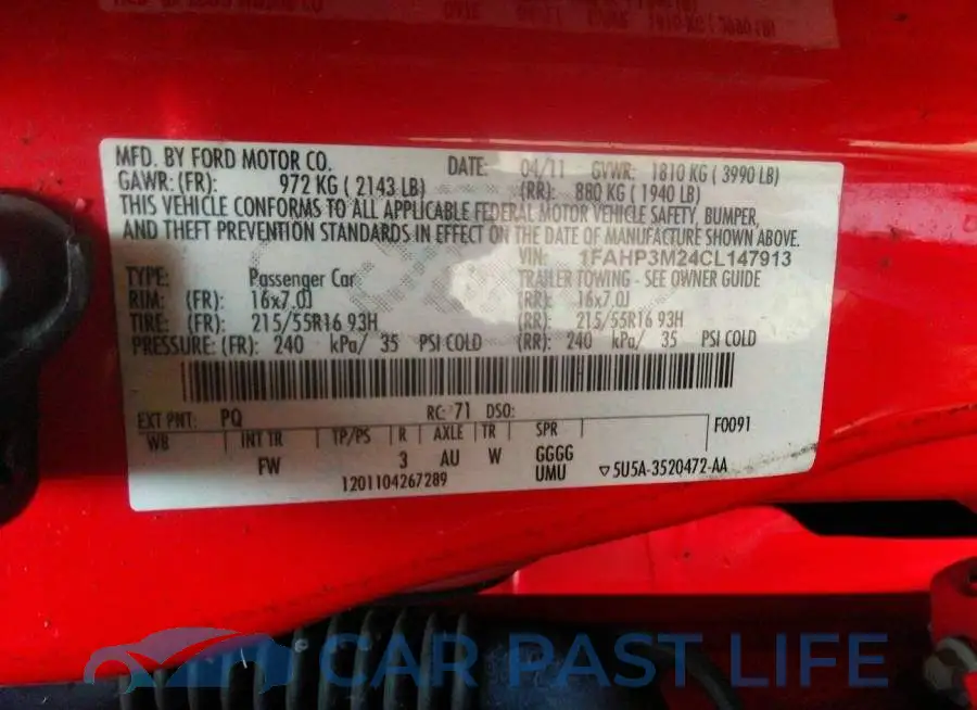 1FAHP3M24CL147913# 9