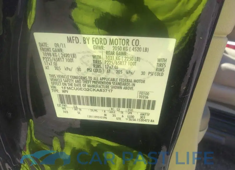 1FMCU0EG2CKA83717# 9
