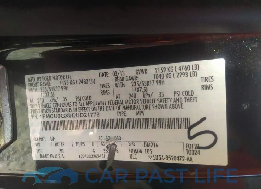 1FMCU9GX0DUD21779# 9