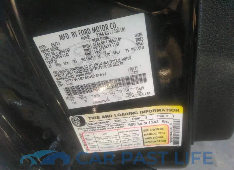 1FTFW1ET5CKD87817# 9