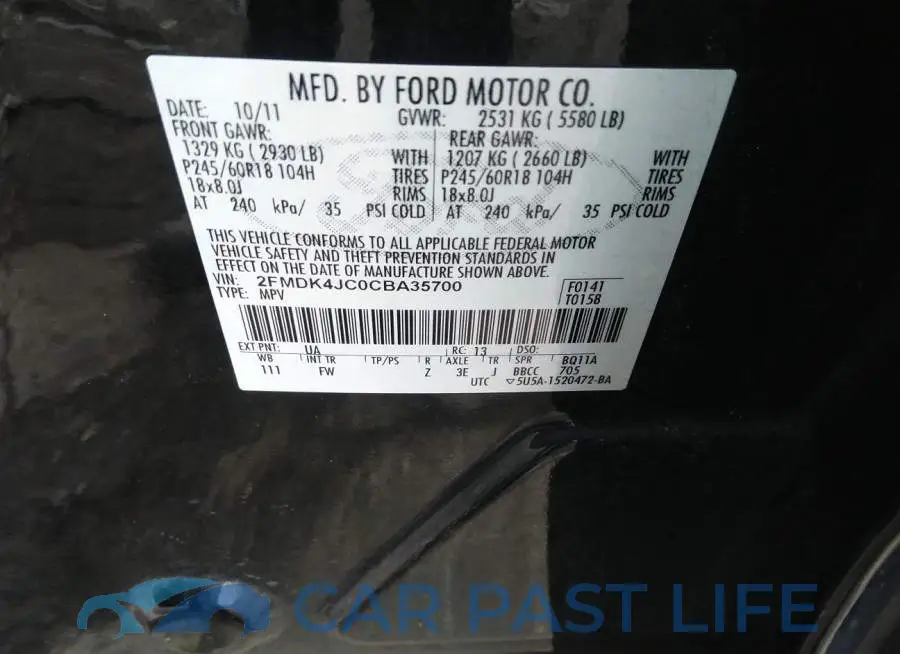2FMDK4JC0CBA35700# 9