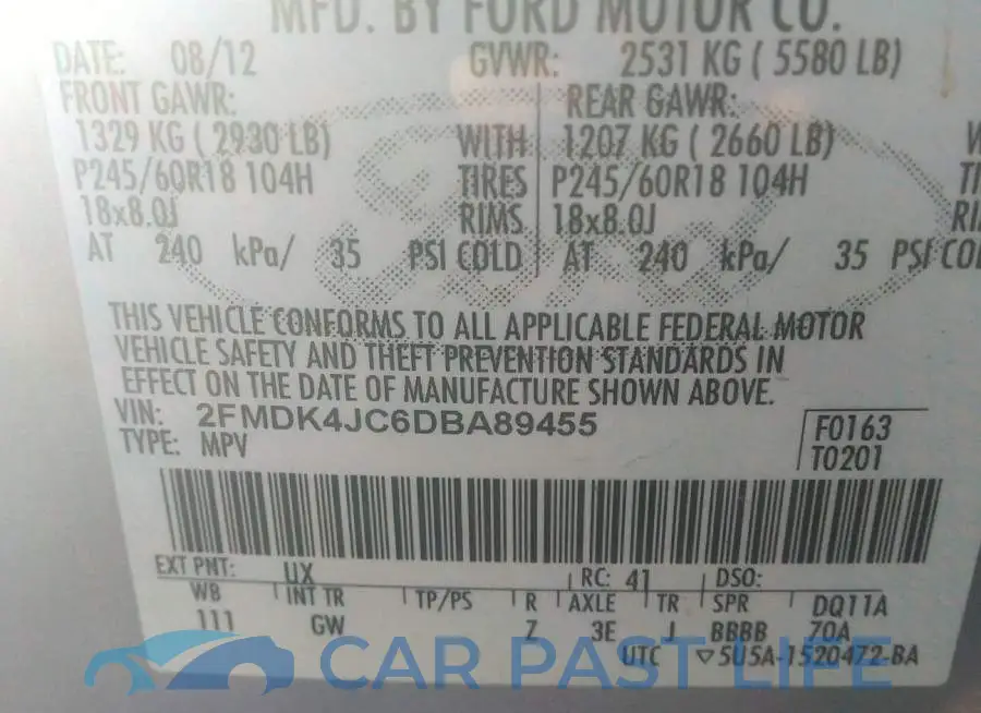 2FMDK4JC6DBA89455# 9