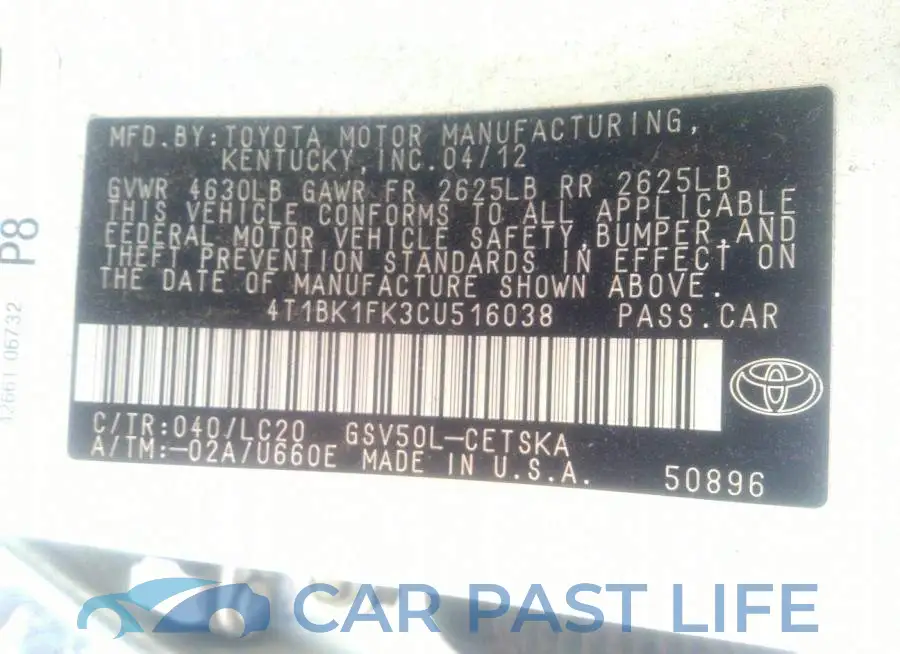 4T1BK1FK3CU516038# 9