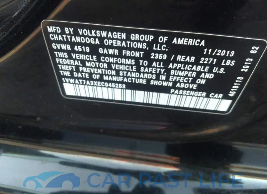 1VWAT7A3XEC045253# 9