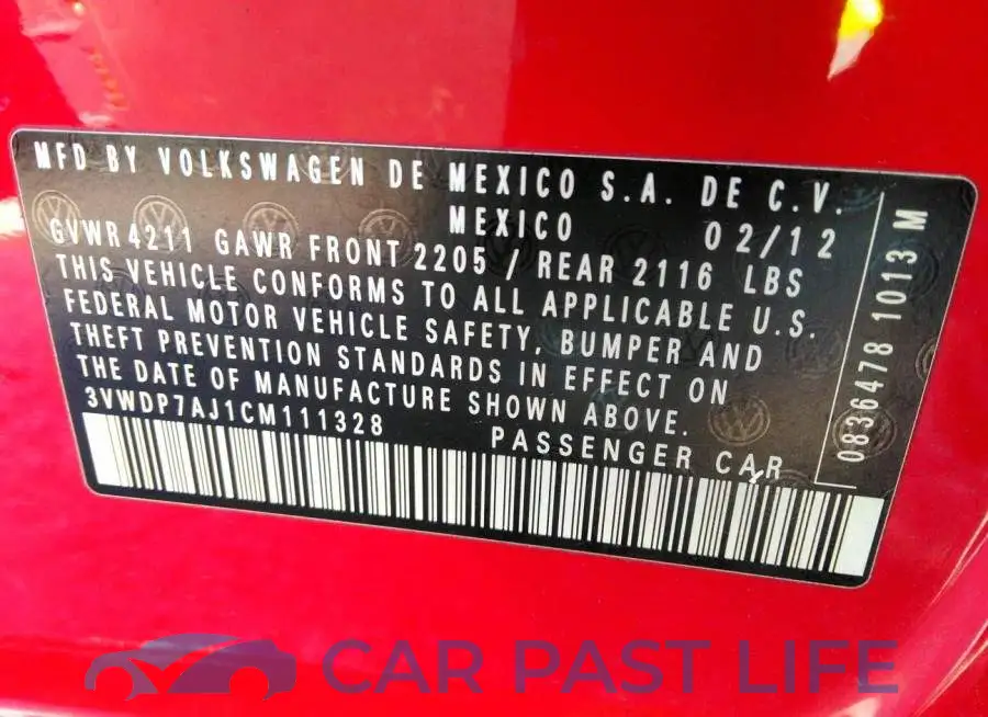 3VWDP7AJ1CM111328# 9