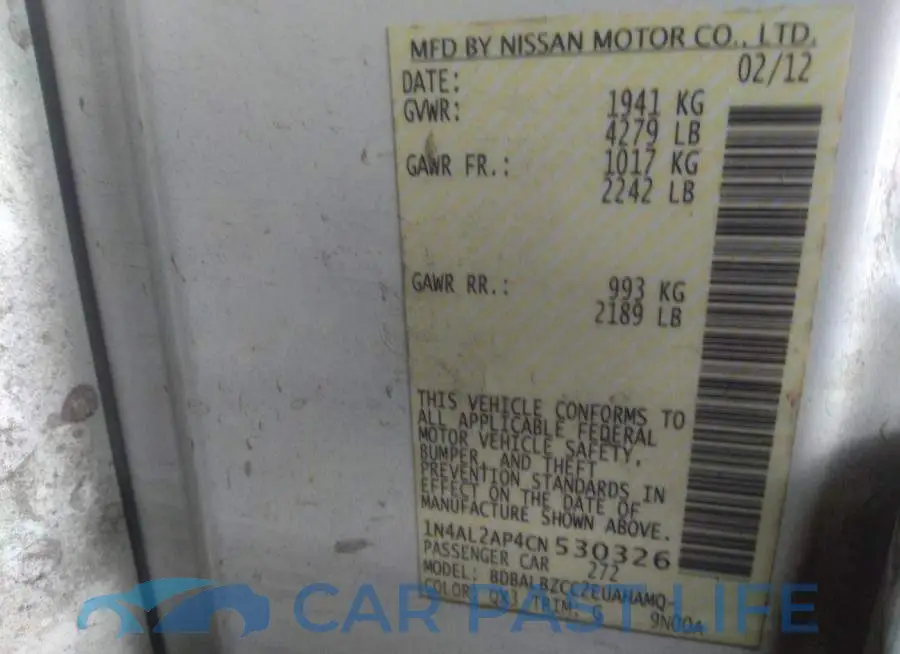 1N4AL2AP4CN530326# 9