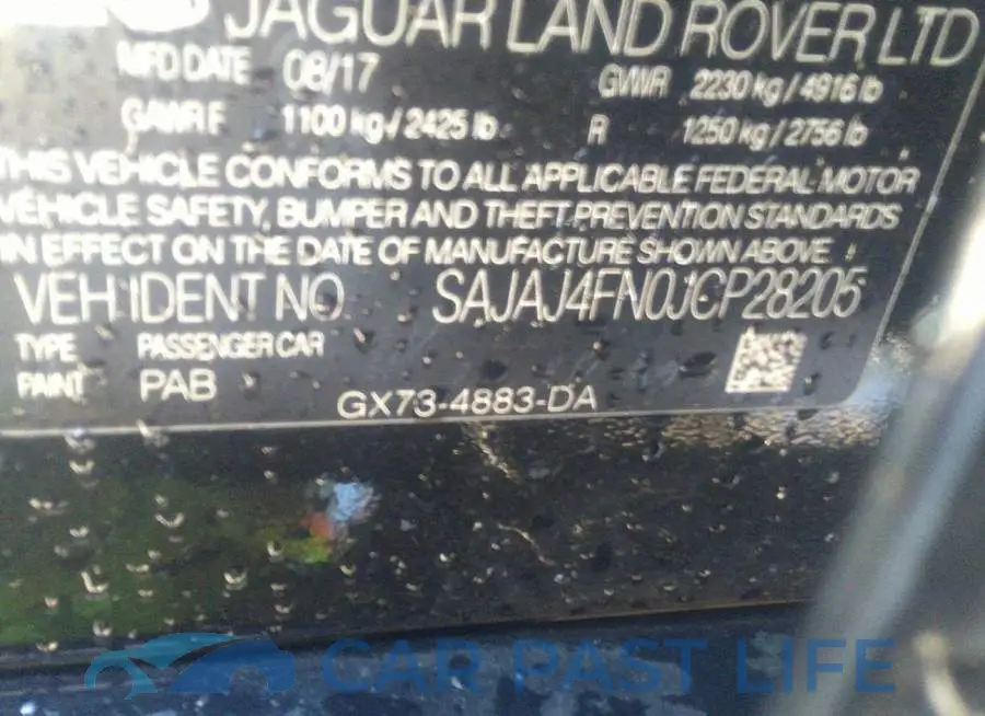 SAJAJ4FN0JCP28205# 9