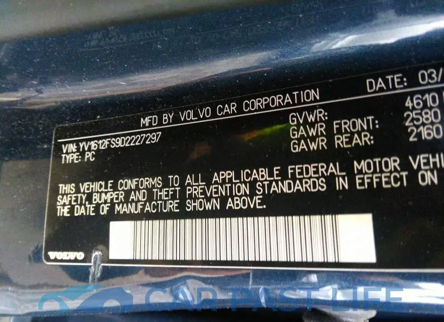 YV1612FS9D2227297# 9