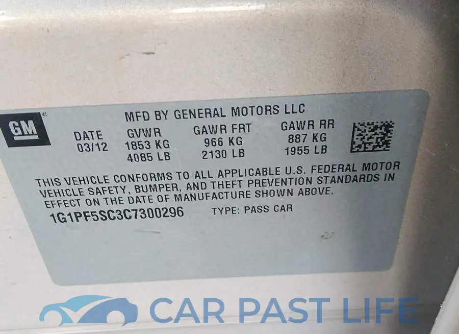 1G1PF5SC3C7300296# 9