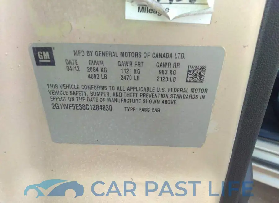 2G1WF5E38C1284830# 9