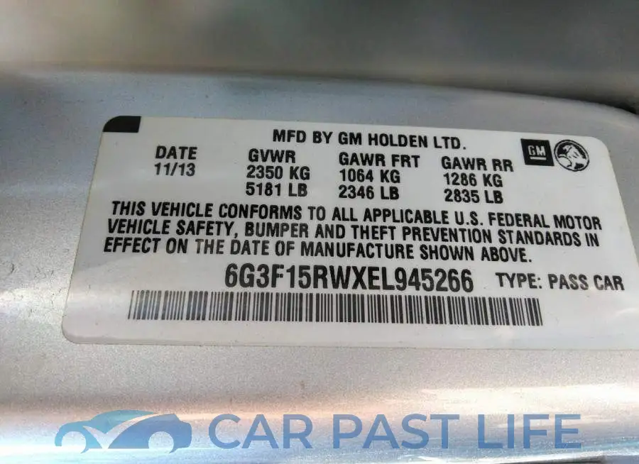6G3F15RWXEL945266# 9