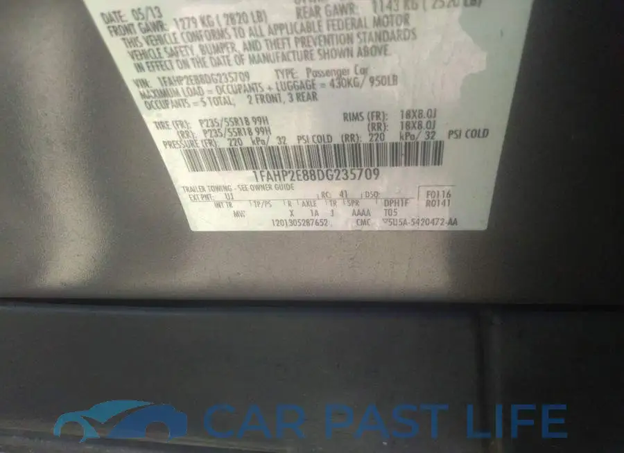 1FAHP2E88DG235709# 9