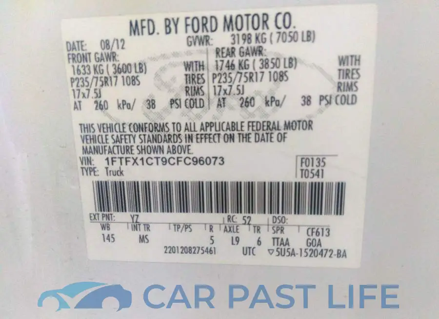 1FTFX1CT9CFC96073# 9