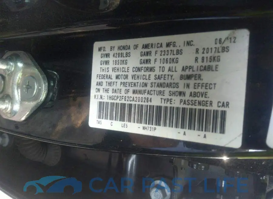 1HGCP2F62CA200264# 9