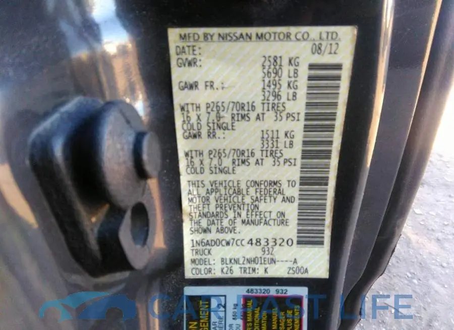 1N6AD0CW7CC483320# 9