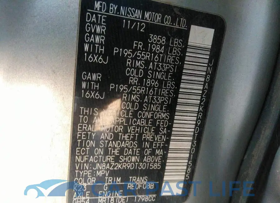 JN8AZ2KR9DT301585# 9