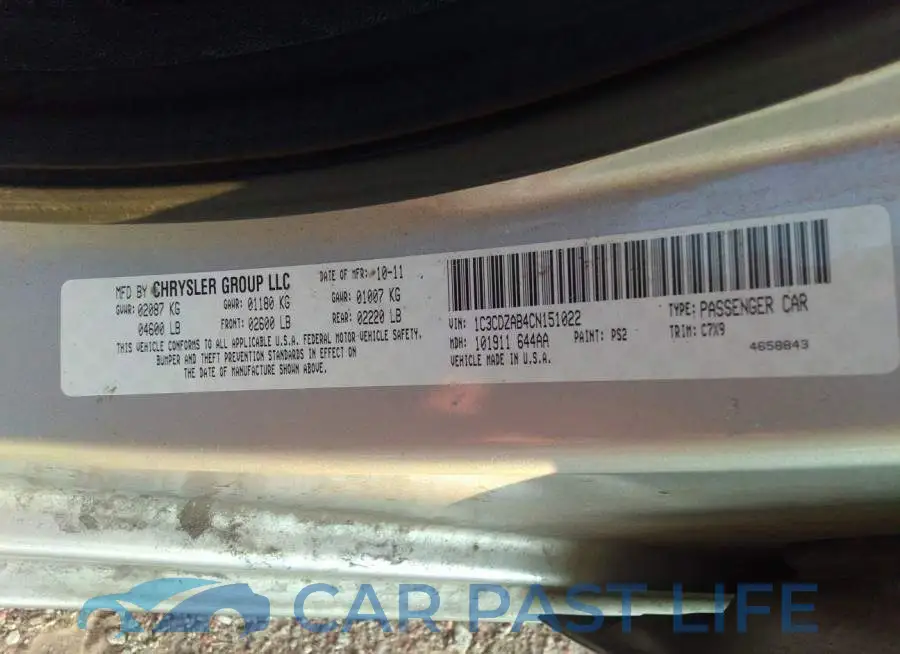 1C3CDZAB4CN151022# 9