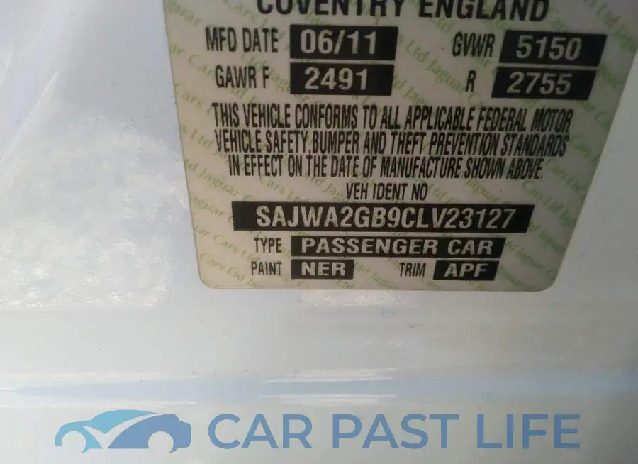 SAJWA2GB9CLV23127# 9