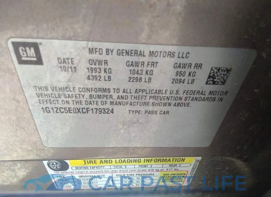 1G1ZC5E0XCF179324# 9