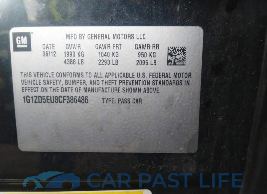 1G1ZD5EU8CF386486# 9