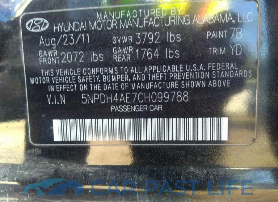 5NPDH4AE7CH099788# 9